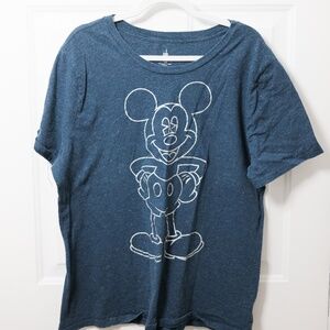 Disney Parks Silver Glitter Mickey Mouse t shirt 1 size 1x